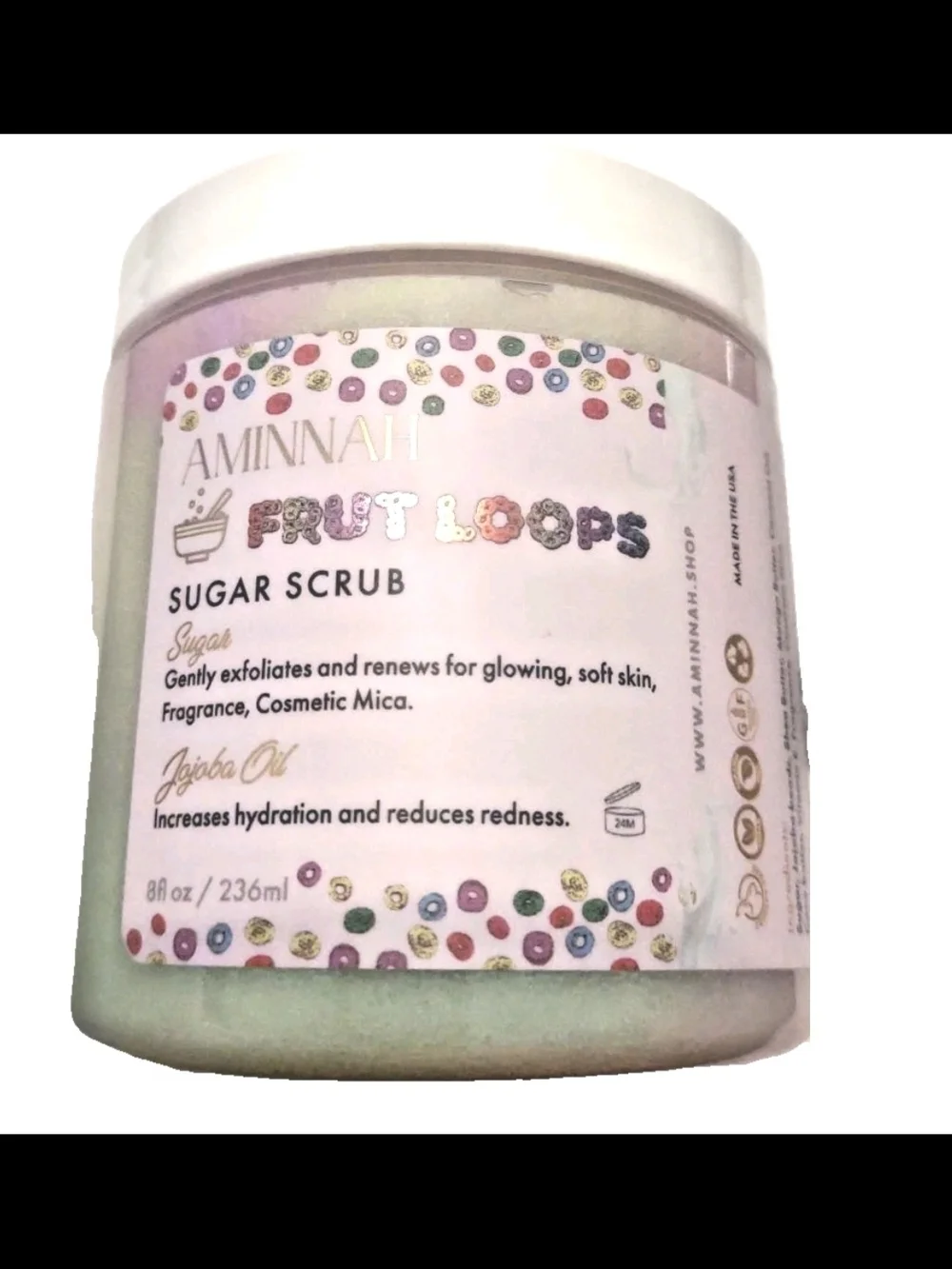AMINNAH Fruit Loops Sugar Scrub.
